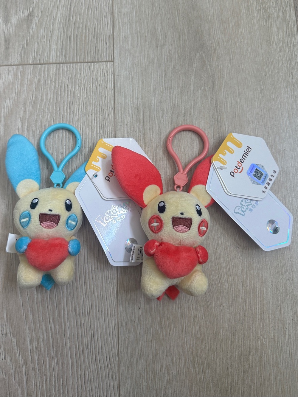Pokemon Plusle & Minun Plush Keychains